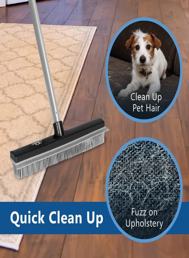 Fuller Brush Rubber Broom – for Carpets Floors Stairs Upholstery – Electrostatic Action Removes Pet Hair Lint Fuzz Dirt Particles – Built-in Squeegee Tackles Wet Messes (Complete Broom) - Image 5